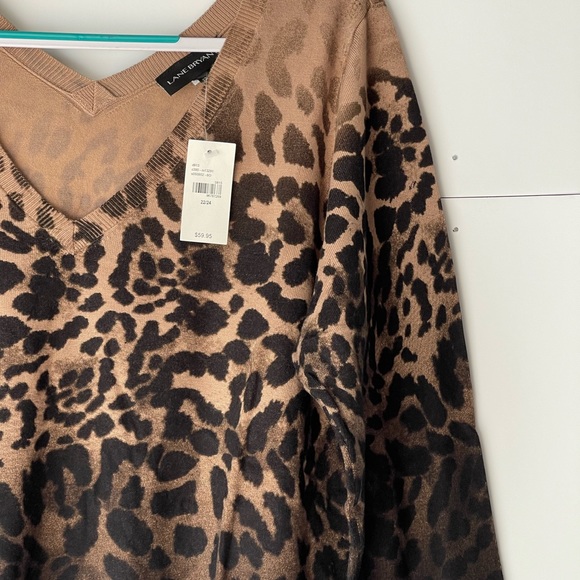 NWT! ($60) Lane Bryant Women's Plus Size Sweater Leopard Ombre Lightweight 22/24 - Picture 4 of 13